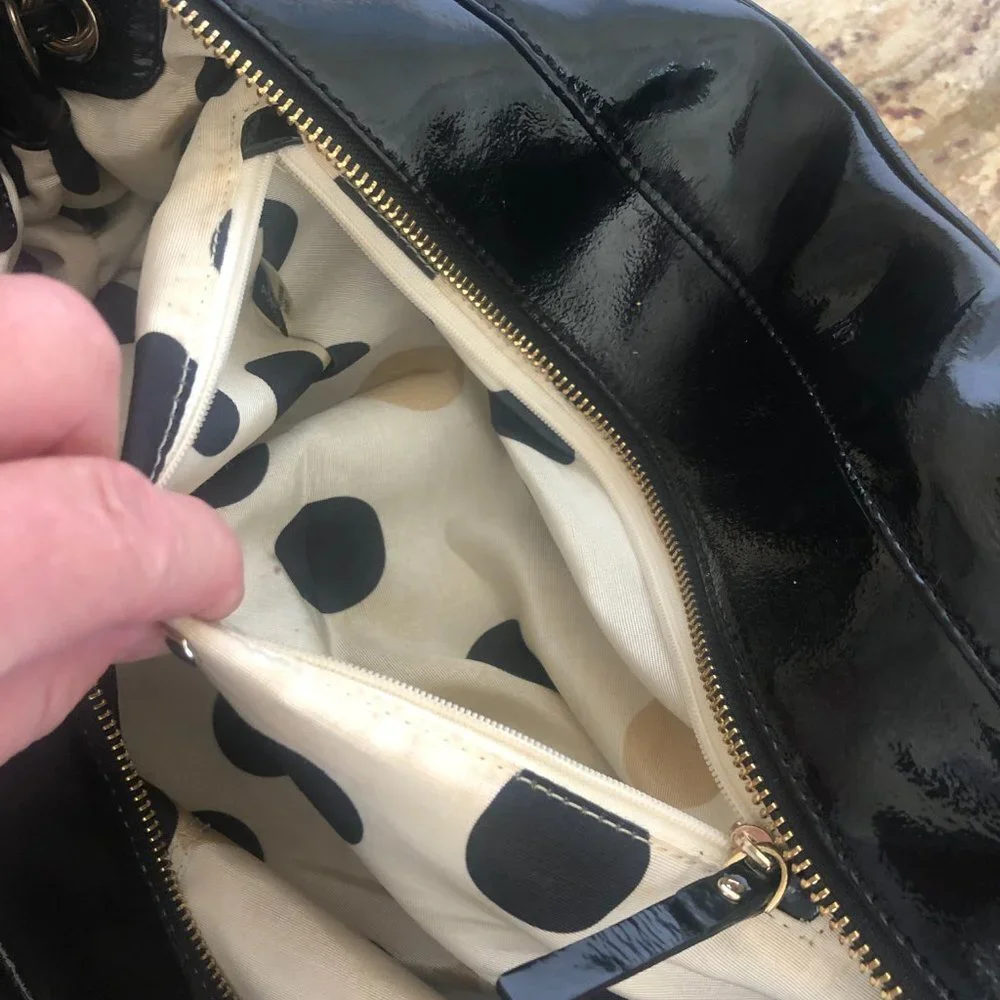 Kate Spade New York Vintage Black Patent Leather Shoulder Bag